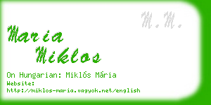 maria miklos business card