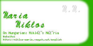 maria miklos business card